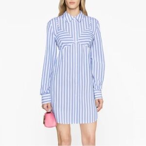 NEW NWT Staud Alita striped poplin shirt dress